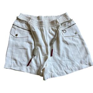 Zara Women's White Cargo Shorts with Drawstring